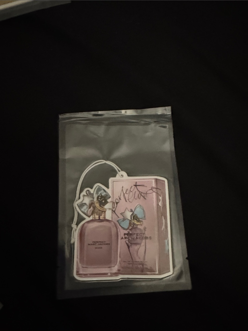 Air Freshener Charm Featuring Perfume Bottle Design - Pink